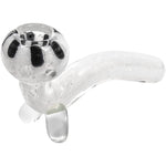 LA Pipes White Fritted Sherlock with Black 'Daisy' Fritted Bowl