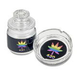 Ashtray and Stash Jar set - Rainbow leaf