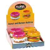 Fujima Donut or Burger Polyresin Ashtray - 3.5" - 4PC DISP