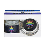 Ashtray and Stash Jar set - Rainbow leaf