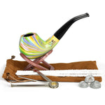 Pulsar Shire Pipes The Sundog | Bent Apple Tapered Stem Rainbow Wood Pipe