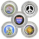 12PC BUNDLE - Glass Ashtrays - 4" / Assorted Designs